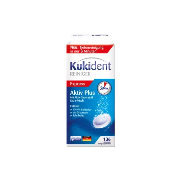 Kukident Aktiv Plus tablete pentru curatarea protezelor dentare, protezei si dentitiei