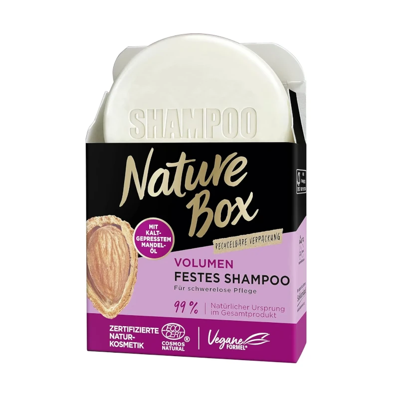 Sampon Solid Nature Box cu Ulei de Migdale 85g