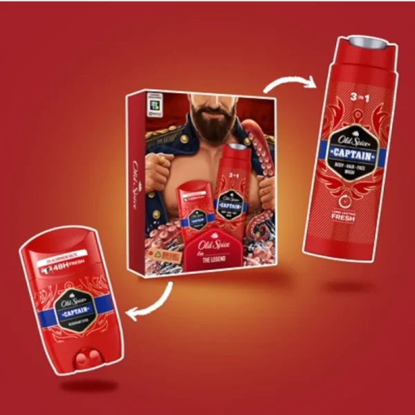 Set Old Spice Dark Captain Gel de dus 250 ml si Deodorant stick 50 ml