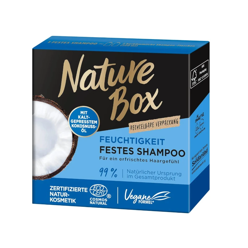 Sampon solid Nature box cu Ulei de Cocos vegan 85g