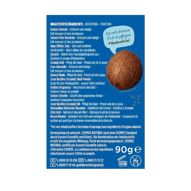 Sapun Solid exfoliant Nature Box cu Cocos 90g