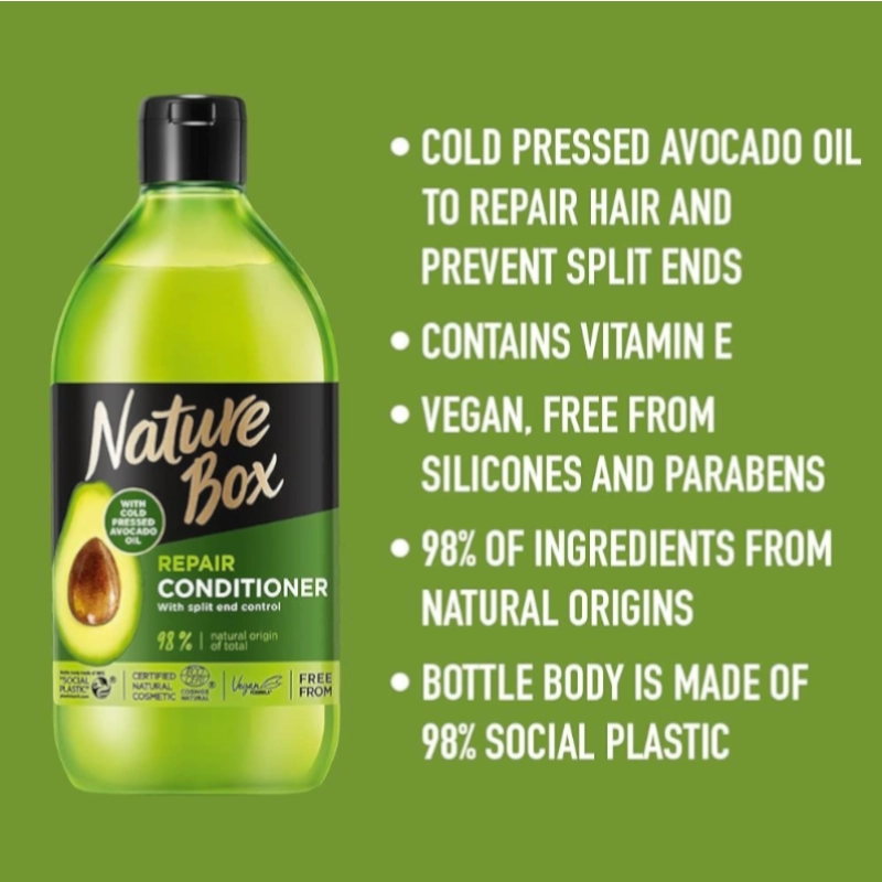 Balsam reparator Nature Box cu ulei de avocado 385ml