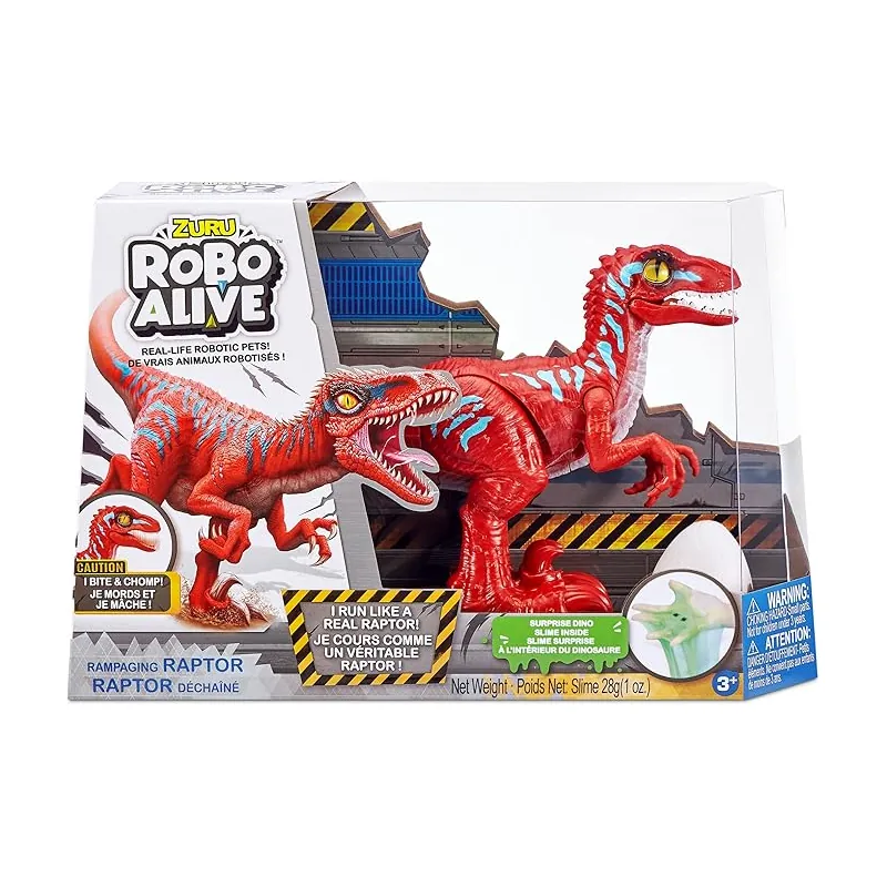 Jucarie interactiva Zuru Robo Alive Rampaging Raptor cu Sunete si Lumini 16 cm
