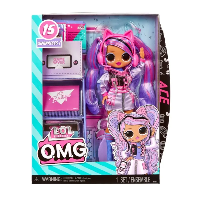 Papusa L.O.L. Surprise! O.M.G Ace Fashion Doll cu 15 surprize 25cm