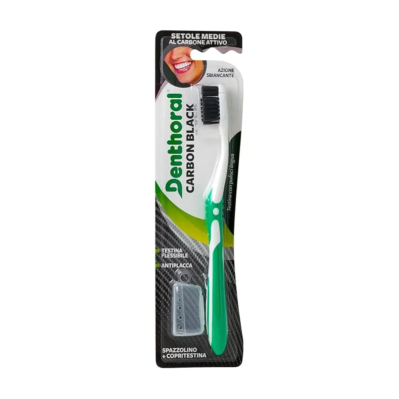 Periuta de dinti Denthoral Carbon Black cu capac