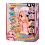 Set Cap de Stilizare Papusa Rainbow High Bella Parker 4 in 1 Roz