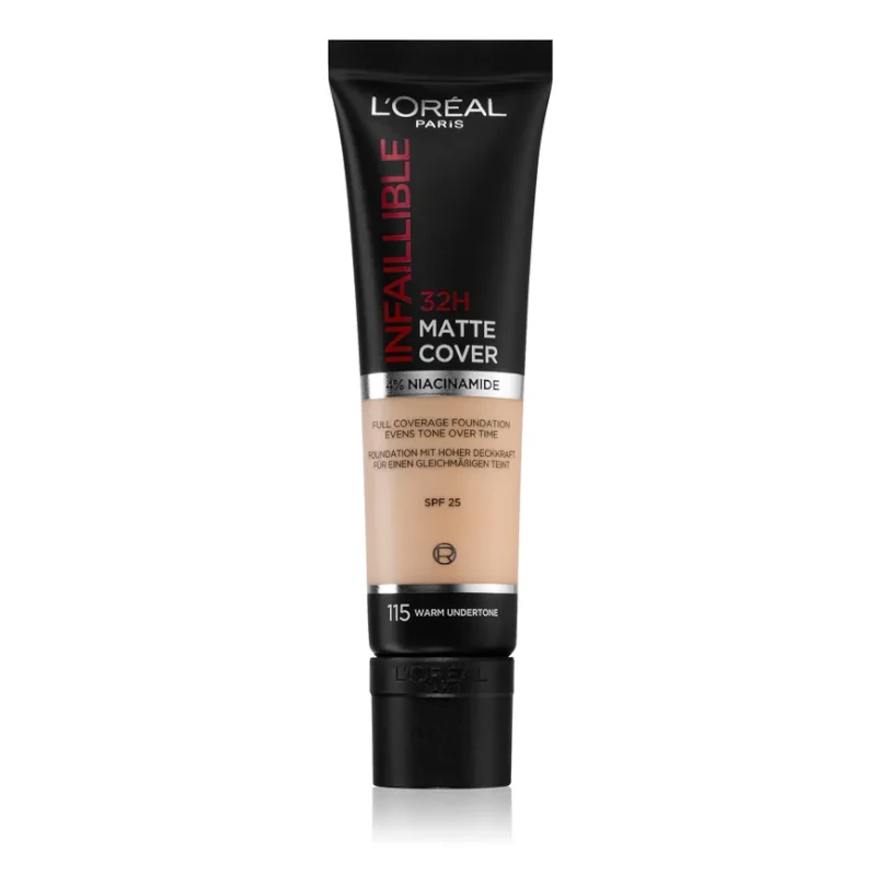 Fond de ten L`Oréal Paris Infallible 32H Matte Cover SPF25 115 Warm Undertone 30ml
