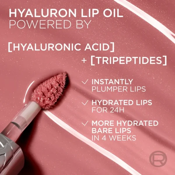 Luciu de buze L`Oréal Paris hidratant Plump Ambition Hyaluron Lip Oil 201 Milky Nu 5ml